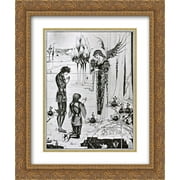 Aubrey Beardsley 2x Matted 20x24 Gold Ornate Framed Art Print 'The achieving of the Sangreal'