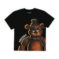 thumbnail image 2 of Five Nights At Freddy's Oversized Freddy Crew Neck Short Sleeve Boy's Black T-shirt-XL, 2 of 4