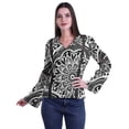 thumbnail image 1 of Moomaya Kurta Kurti pour Femmes à Col, Tunique Haut à Manches Longues Imprimée avec Détail en Dentelle, 1 of 5