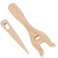 thumbnail image 4 of Knitting Fork, Practical   Exquisite Workmanship Wood Big Eye Needle  For DIY For Weaving, 4 of 8