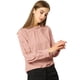 thumbnail image 3 of Top de trabajo de oficina con botones de blusa de gasa con cuello alto y volantes para mujer Rosa L, 3 of 6