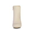 thumbnail image 2 of Unique Bargains Bottines à Talon Bloc Bout Rond pour Femmes avec Fermeture Éclair Beige US 8, 2 of 7