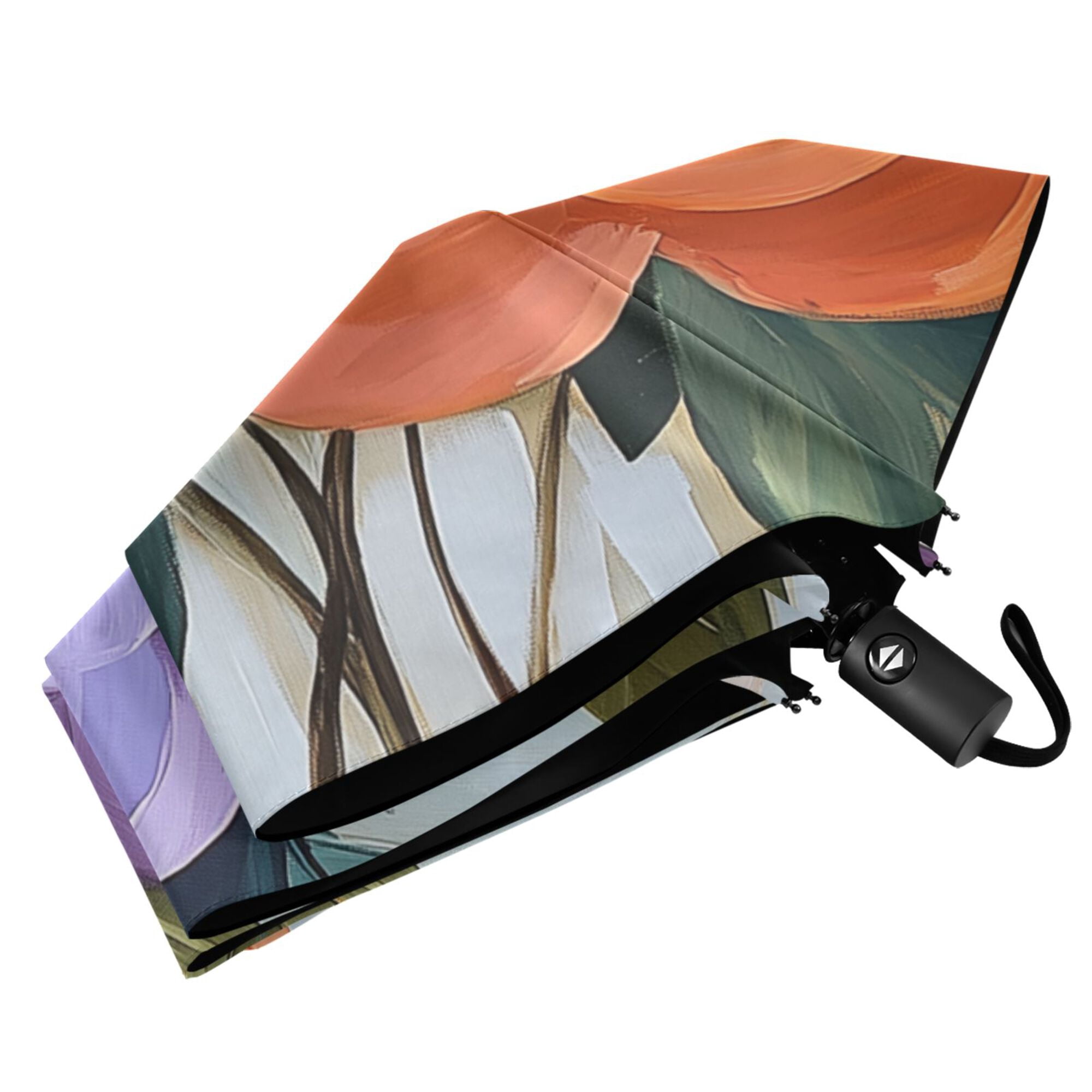 FORMRS Travel Umbrella Folding Auto Open Close Windproof Rain UV Protection, Bright Flowers