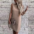 thumbnail image 2 of IROINNID Women's Sleeveless Shift Dress Round Neckline Fashion backless Comfy Casual Dress Solid Color Dress, 2 of 4