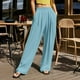 thumbnail image 1 of WILLBEST Pantalones Casuales de Mujer con Cintura Alta y Pierna Ancha para Uso Diario, Actividades al Aire Libre y Comodidad En el Hogar con Un Diseño Arrugado Único. Chica, 1 of 3