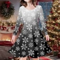 thumbnail image 2 of Girl Christmas Dress Christmas Print Long Sleeve Christmas Dress Baby Outfit Christmas Dress Up Clothes 8-9 Years, 2 of 5