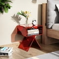 thumbnail image 2 of solaround Acrylic Nightstand Side Table Modern Design Clear Home Decor Display End Table for Living Room (Red), 2 of 8