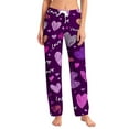 thumbnail image 2 of Hearthz Womens Valentine Pajama Pants Love Heart Graphic Pajama Pants Womens Drawstring Wide Leg Holidays Womens Sleep Pants, 2 of 7