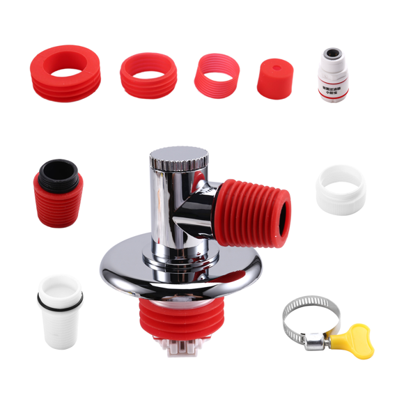 Anti-Backflow Washing Machine Drain Hose Adapter, Plastic Seal for Bathroom & Toilet, Essential Home Appliance Accessory,1 x Washing Machine Drain Hose Adapter 4 x Replacement head