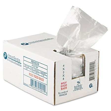 Inteplast Group Food Bags, 16 oz, 4" x 2" x 8", Clear, 1,000/Carton PB040208