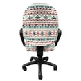 thumbnail image 3 of Tribal Office Chair Slipcover, Antique Design Earth Colors Simple Geometric Art, Protective Stretch Decorative Fabric Cover, Standard Size, Night Blue Sea Green, by Ambesonne, 3 of 5
