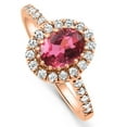 thumbnail image 2 of Pompeii 1 1/2Ct Oval Ruby Halo Diamond Ring 14k Gold Lab Grown (G/H,VS1-VS2), 2 of 3