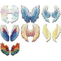 7Pcs Assorted Angel Wings Reflective Vinyl Car Decal Stickers Colorful Wings Outdoors Sticker Waterproof Car Window Silhouette Decals for Bumper Windows Cars Trucks Tool Boxes Laptop White DIY