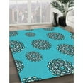 thumbnail image 3 of Ahgly Company Machine Washable Indoor Rectangle Transitional Dark Cyan Green Area Rugs, 6' x 9', 3 of 7