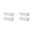 thumbnail image 1 of Cateissary Cesta organizadora de baño práctica y eficiente de 2 bolsas con cesta miscelánea Rectangular ahuecada Simple blanca blanco 2Conjunto, 1 of 6