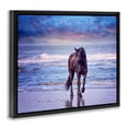 thumbnail image 3 of Stupell Industries Wild Horse on Beach Colorful Blue Sunset Jet Black Framed Floating Canvas Wall Art, 16x20, by PHBurchett, 3 of 5
