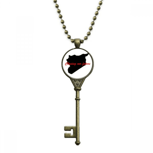 Citation Chassant Notre Futur Art Déco Mode Collier Porte-Clés Pendentif Plateau Chaîne Ornée