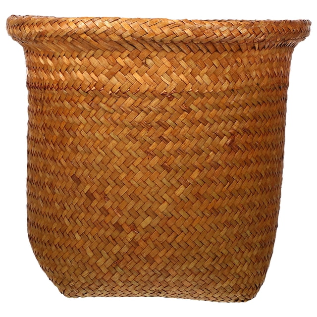 GOOHOCHY Canasta hecha a mano Desventor recipiente de recipiente de ratán Canasta de almacenamiento multipropósito