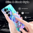 thumbnail image 6 of Casetego Magnetic for Samsung Galaxy S26 Ultra Case with Invisible Ring Stand[Compatible with MagSafe] Slim Women Girl Shockproof Marble Pattern Design Case,Teal, 6 of 8
