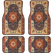 Car Floor Mats Set of 4,Antique Oriental Turkish Persian Carpet Front Rear Carpets Mat Decorative Car Floor Carpets Rugs Non-Slip Auto Car Accessories Universal Fit for Car SUV Truck Van