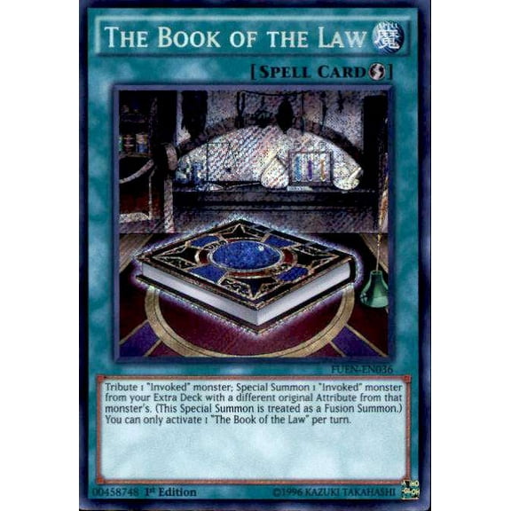 YuGiOh Fusion Enforcers Secret Rare The Book of the Law FUEN-EN036