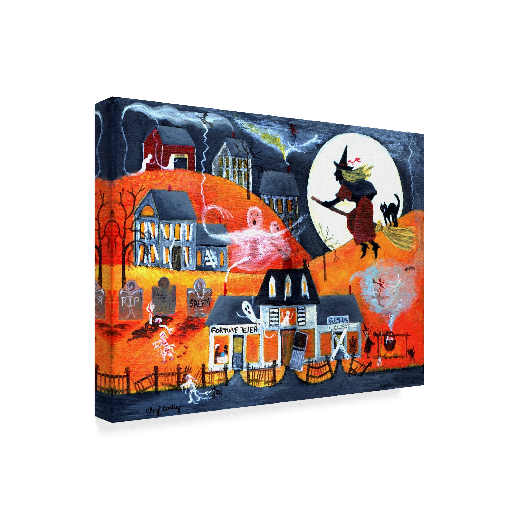 Trademark Fine Art 'All Hallows Eve Halloween Witch' Canvas Art by Cheryl Bartley