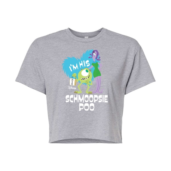Monsters Inc - I'm His Schmoopsie Poo - Juniors Cropped Graphic T-Shirt