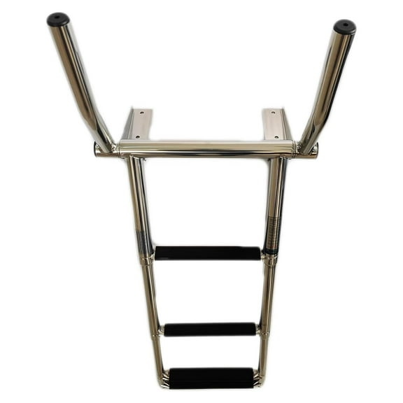 Marine City 3-Step Telescoping Swim Ladder, 304 Stainless Steel, Anti-Slip, Space-Saving Design, 400 lbs Capacity, for Boats, Marines, Ships, and Pontoons