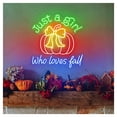thumbnail image 1 of Letrero De Neón Just A Girl Who Loves Fall, Ideal Para Decorar Paredes Del Hogar, Con Luz Regulable De 52cmx55cm, 1 of 2
