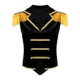 thumbnail image 4 of TiaoBug Women's Ringmaster Tailcoat Circus Role Play Costume Velvet  Sleeveless Tassel Steampunk Jacket Top Black XL, 4 of 7