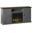 thumbnail image 4 of Twin Star Home Barn Door TV Stand for TVs up to 70 inches with ClassicFlame Electric Fireplace, Antique Gray, 4 of 7