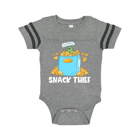 

Inktastic Snack Thief Little Dinosaur in Bag of Chips Gift Baby Boy or Baby Girl Bodysuit