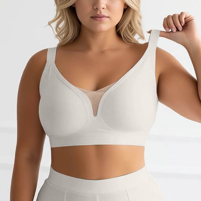 Full Coverage Wireless T Shirt Bra for Everyday Comfort and Support – Seamless Underwear for Large Bust Full Coverage Design Ideal for Home and
