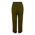thumbnail image 4 of Cropped Linen Pants Women Petite Summer Casual Lightweight Ankle Length Loose Fit Straight Leg Trousers with Pockets 4XL, 4 of 5