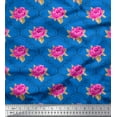 thumbnail image 1 of Soimoi Tissu en Poly Georgette Design Quatrefoil, Feuilles & Roses Imprimé Floral 1 Yard 42 Pouces de Large, 1 of 3