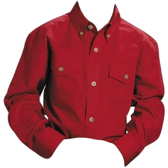 Roper 0365 Youth Long Sleeve Poplin Shirt Red