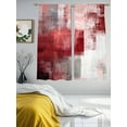 thumbnail image 2 of Red Ombre Sheer Curtains for Living Room Bedroom Retro Farmhouse Abstract Mottled Texture Art Sheer Curtains 72 Inch Long 2 Panels Set Light Filtering Curtain Window Treatments Drapes for Dining Room, 2 of 6