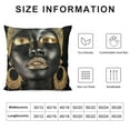 thumbnail image 5 of Nawypu  African American Woman Throw Pillow Covers Afro Girl Square Pillow Cases for Decorative Cushion Bed Couch Sofa Gold Black, 5 of 5