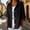 Black, variant on Womens Tops 3/4 Sleeve V Neck Cotton and Linen Business Casual Blouses Summer Tees Shirts Sky Blue,S