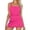 Hot Pink, variant on Womens High Waisted Bikini Set V Neck Two Piece Swimsuit Tummy Control Bathing Suit Push Up Swimwear for Beach Vacation Pool Party