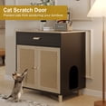 thumbnail image 5 of Faceket Large Hidden Indoor 2-in-1 Cat House and Washroom Cabinet Wooden Cat Litter Box Furniture with Scratching Board Doors and Drawer, Black, 5 of 7