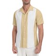 thumbnail image 6 of GIRUNS Men's Vintage Bowling Shirt Short Sleeve Button Up Summer Vacation Beach Shirt, 6 of 7