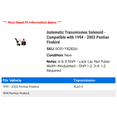 thumbnail image 2 of Automatic Transmission Solenoid - Compatible with 1994 - 2002 Pontiac Firebird 1995 1996 1997 1998 1999 2000 2001, 2 of 2