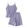 thumbnail image 6 of Girls Clothes Summer 2 Piece Outfit Set Purple Sleeveless Camisole Top and Shorts Kids Fashion Clothing Sets 4T, 6 of 8