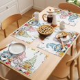 thumbnail image 5 of Easter Gnomes Placemats Set&nbsp;of&nbsp;6 Spring Tulips Floral Leaf Botanical Gnomes Colorful Eggs Heat Insulation Washable Place Mats, Non-Slip Table Mats for Dining Table Party Kitchen,13x19 Inch, 5 of 9