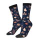 thumbnail image 1 of Balery Autumn Leaves With Blue Calcetas Largas con Estampado para Hombre y Mujer – Suaves y Transpirables, Talla Única (US 5-11), 1 of 6