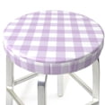 thumbnail image 3 of Lsque Purple Checkboard Round Bar chair cushion covers Velvet Fabric Premium Comfort Protects from Scratches and Stains for 14-17 Inch Chair- 13 inch, 3 of 7