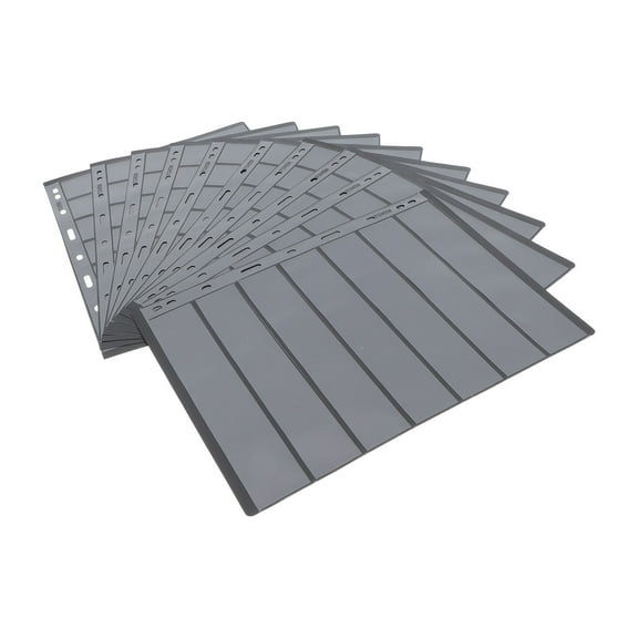 Worgeous Black Plastic Storage Box for Stamp Coin Collection Album with Seven Rows Pages 10Pcs