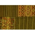 thumbnail image 1 of Ahgly Company Machine Washable Indoor Rectangle Patchwork Yellow Transitional Area Rugs, 7' x 9', 1 of 4