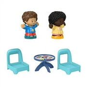 F-Price Fisher-Price Little People Card Game Figure Set - HHR45 Includes 2 Little People Figures, 2 Chairs and a Table with Card Game and Cupcake Graphics, Blue, Yellow, Red